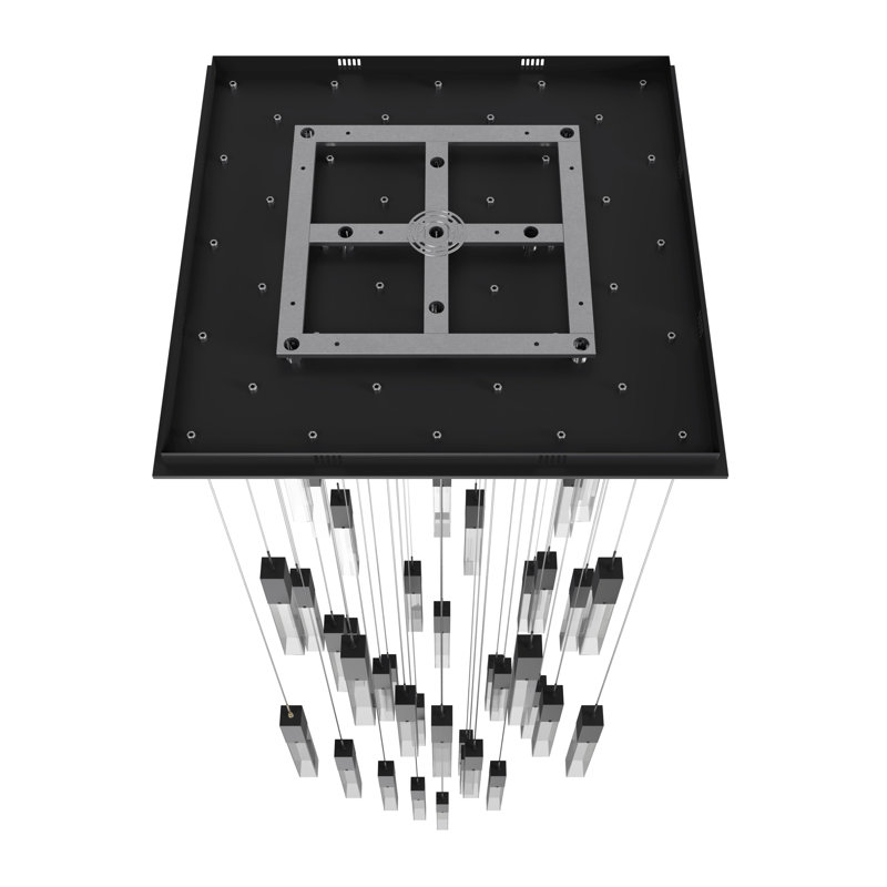 41 - Light Chandelier, Clear Glacier, Matte Black