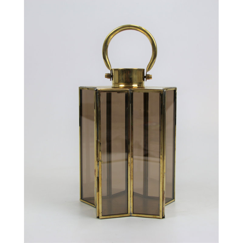 Glass Tabletop Lantern, 31cm H x 24cm W x 24cm D