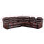 Canapé modulaire en cuir brun manuel inclinable avec haut-parleur 6 places-394770566