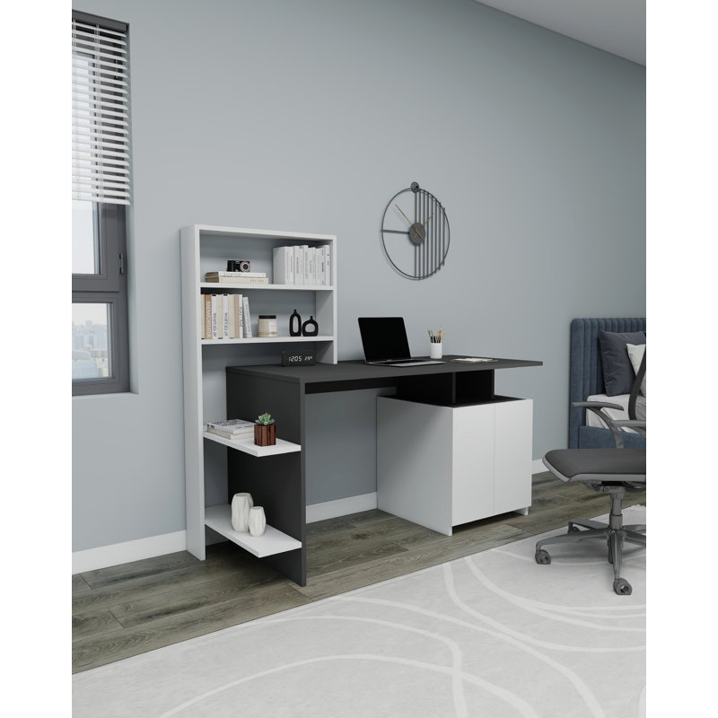 Computer Desk Ezekiella Lake, Anthracite/White