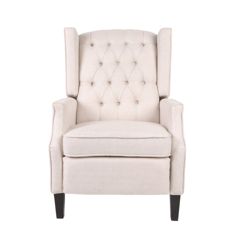 Morphis Recliner, Light Beige Tweed Fabric
