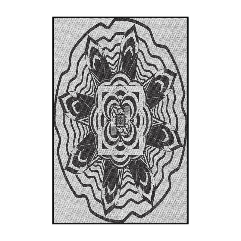 Tapis noir/gris tissé à la machine, Tapis de couloir 2 pi x 5 pi