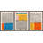 Abstract Vibrant Color Blocks " Mid-century Modern Multicolor Block Colorful Framed Abstract Geometric Canvas Print Wall Art " 3 - Pieces-75848668-75848667