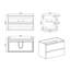 Meuble-lavabo mural gris de 60 po avec lavabo, grande vasque murale flottante pour salle de bain moderne Tayha, lavabo une pièce blanc sans drain ni robinet, pré-assemblé