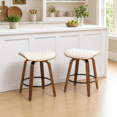 Tabourets de bar pivotants en similicuir Gerald