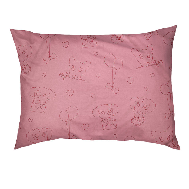 Coussin pour chien d’extérieur st day, Grand (l 40 po x P 30 po x H 7 po), Rose / Rouge