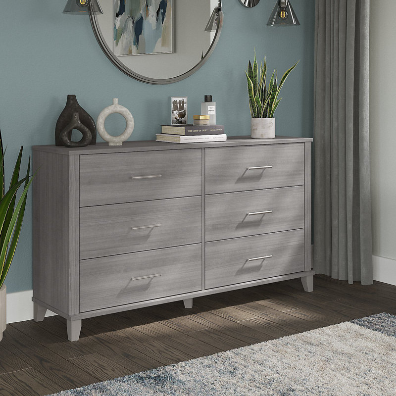 Giovanna 59'' W 6 - Drawer Dresser, Platinum Gray