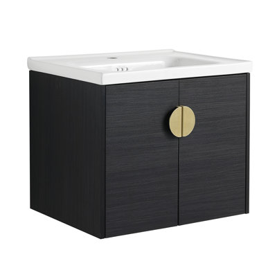 Meuble-lavabo mural simple avec plateau en céramique Minaya