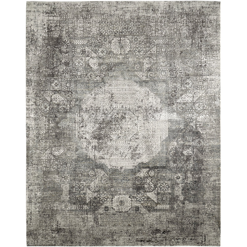 Tapis gris tissé à la machine, Rectangle 2 pi x 3 pi