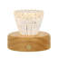 Lampe de bureau rustique rechargeable avec cristal à facettes et intensité variable, forme tulipe, sans fil, fini bois naturel (lot de 2)