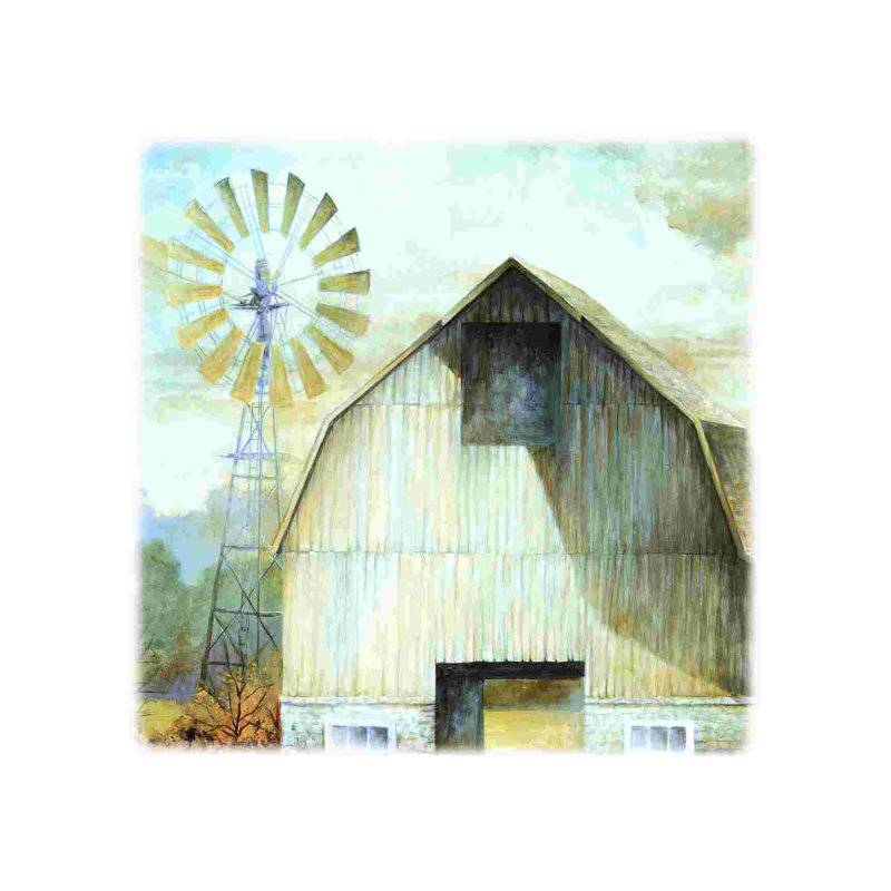 Country Barn - peinture sur toile tendue, H 36 po x l 36 po