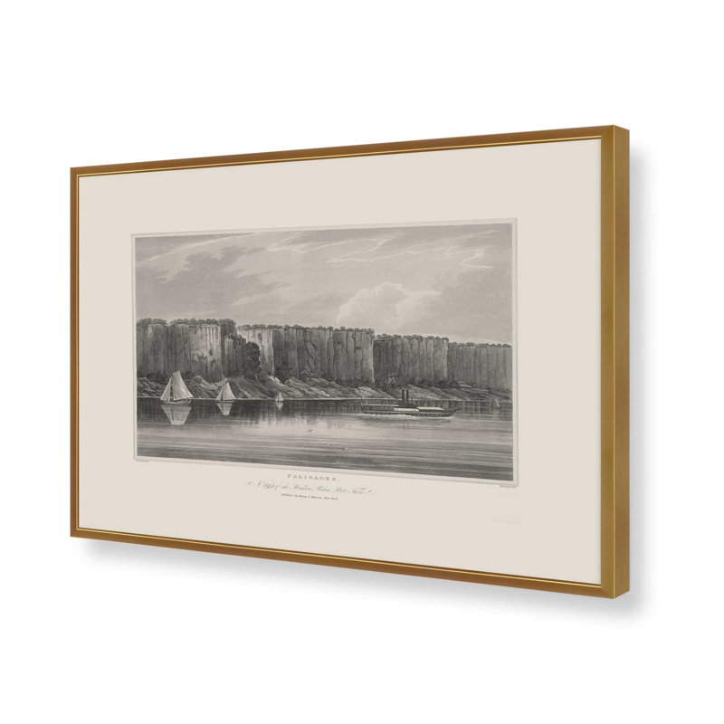 «Yonkers Palisades Hill BW» par Deny Designs, reproduction d'art, 24 x 36, Doré, Impression encadrée