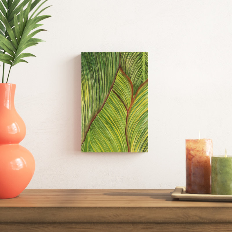 «Tropical Crop II», peinture sur toile, H 12 po x l 8 po