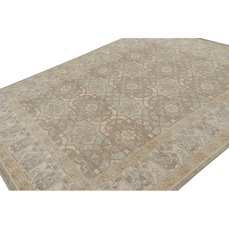 Modern Classics Hand Knotted Geometric Area Rug, Rectangle 8' x10'