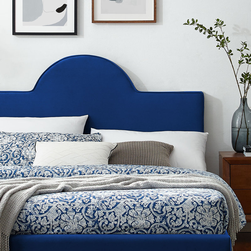 Aurora Performance Velvet Bed, Navy, Full / Double