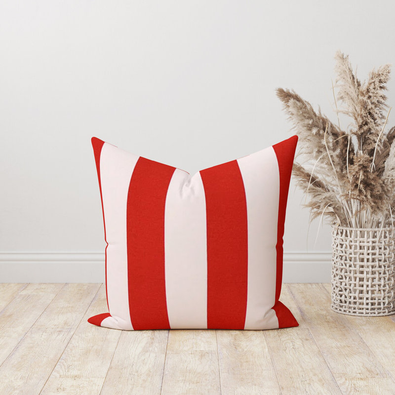  Housse de coussin rayée en polyester pour l'intérieur et l'extérieur, H 17 po x l 17 po