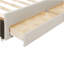 Lit plateforme simple tapissier avec lit gigogne et 3 tiroirs, tissu de lin, beige-298219257