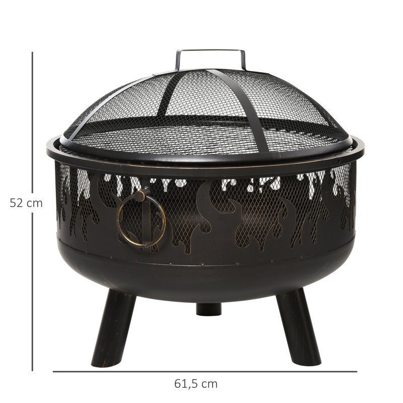 Afreena Round Steel Charcoal Fire Pit