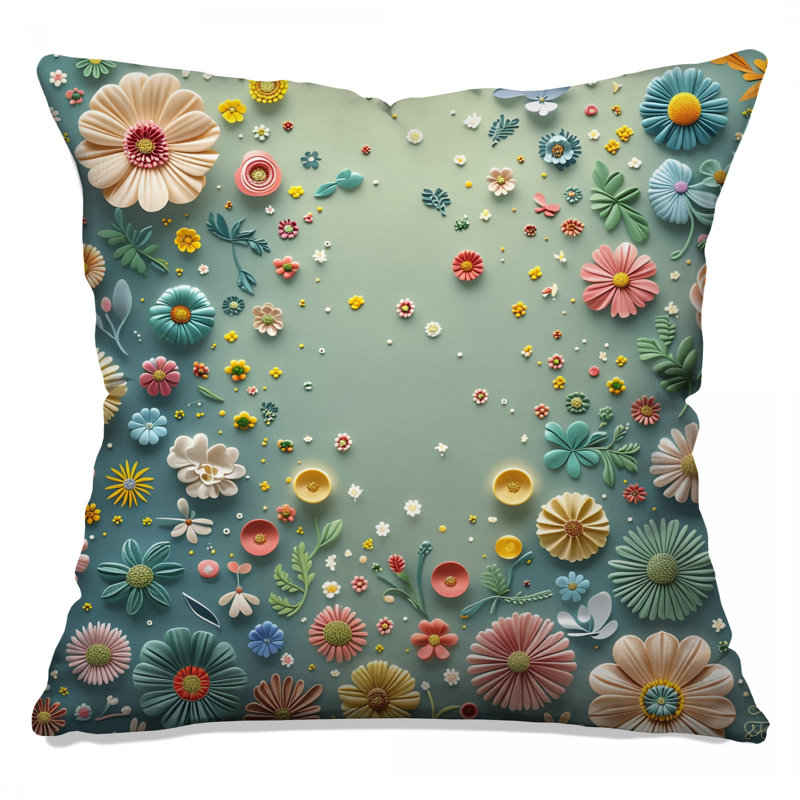 Coussin Floral, 16 x 16 inches