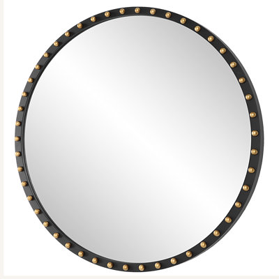 Armanti Solid Wood Round Wall Mirror