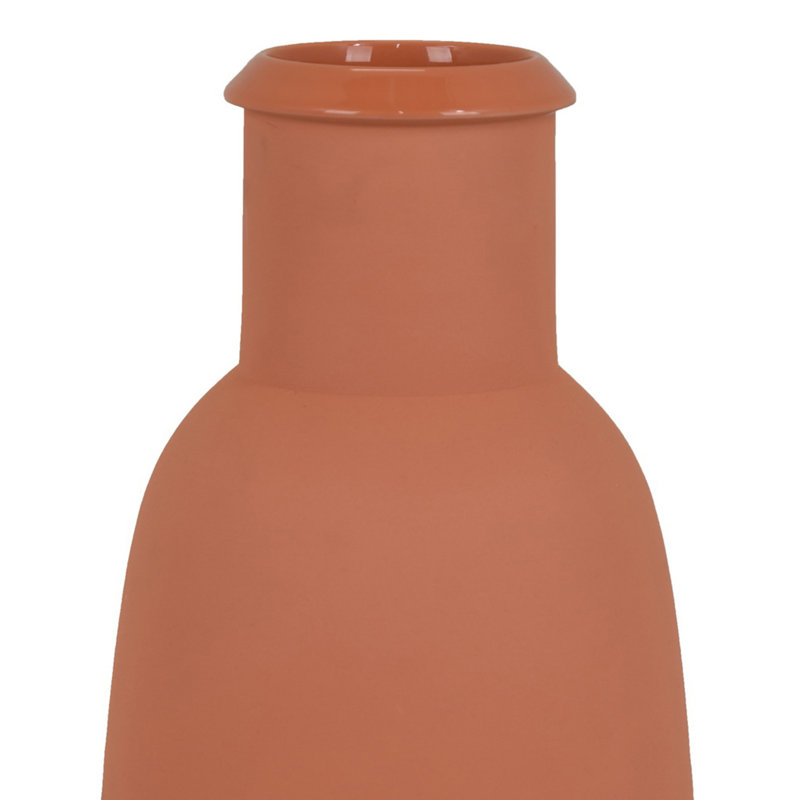 Vase décoratif en céramique, terre cuite orange 15 po