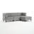 4 - Piece Upholstered Light Gray Tufted Corduroy Modular Sectional with Pillow Back and Removable Flip-Tray Top Storage Ottoman-1624904046
