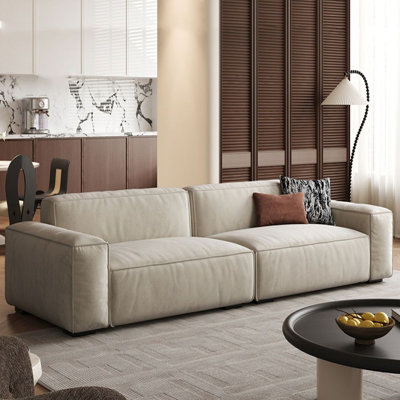 Canapé modulaire beige en polyester