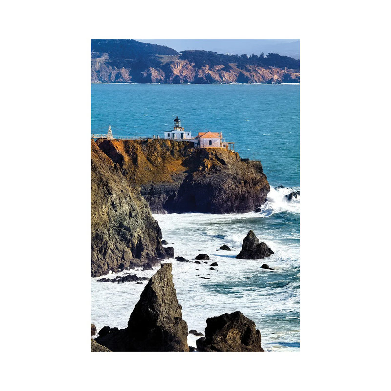 Point Bonita Lighthouse on a Cliff, San Francisco Bay, California 1 Piece Wrapped Canvas Wall Art