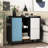 Modern Storage Cabinet With Black And Red Colors, 2 Drawers Open Sections, For Kitchen, Dining Room, Living Build Sideboard Doors Drawers, Buffet Ample Storage, Made-1206632236
