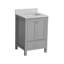 Meuble-lavabo autoportant avec cadre en bois massif 24 po et comptoir de meuble-lavabo autoportant avec cadre gris