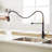 Commercial Brushed Nickel Kitchen Faucet with Pull Out Sprayer, Single Handle for Easy Control and Efficient Cleaning-130629734