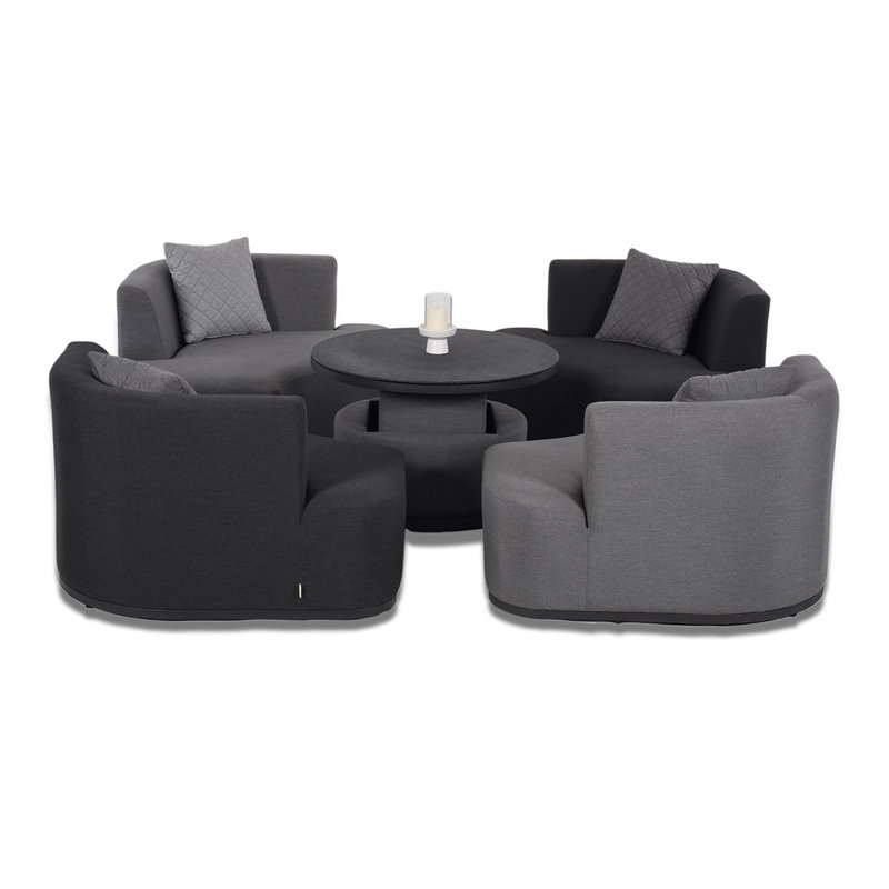 Miamisburg Outdoor Fabric Snug Set - with Rising Table
