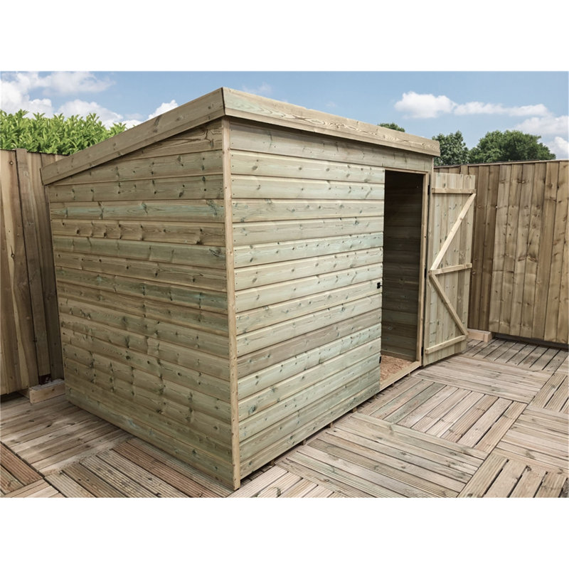 Rebeterano 8ft. W x 4ft. D Solid Wood Garden Shed