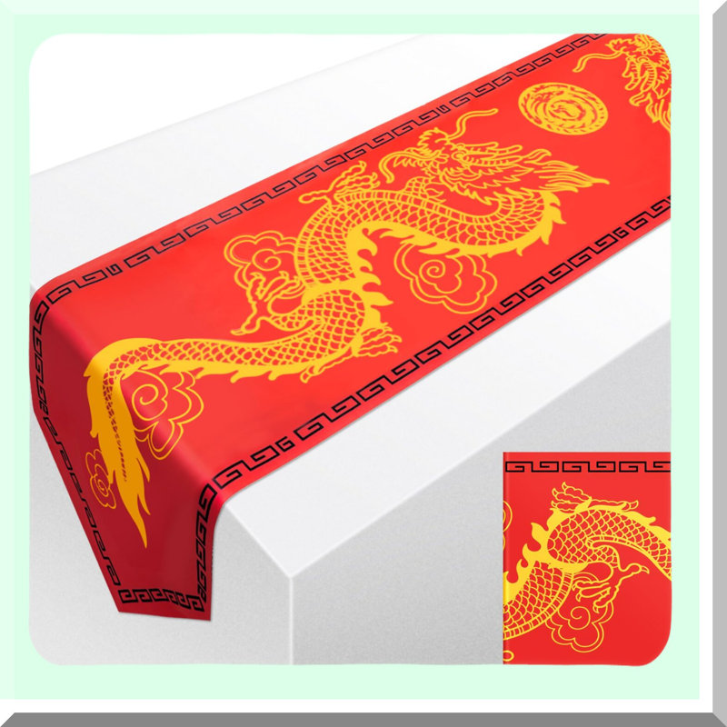 Chinese Dragon Table Runner for Lunar New Year Celebrations