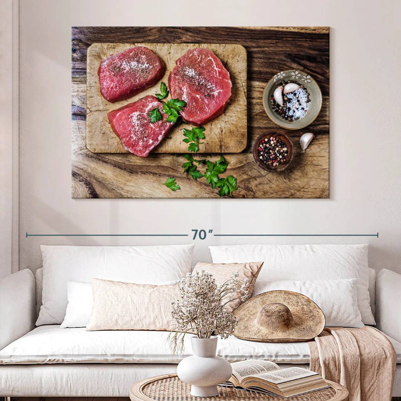 Morceaux de boeuf assaisonnés, H 34 po x l 51 po