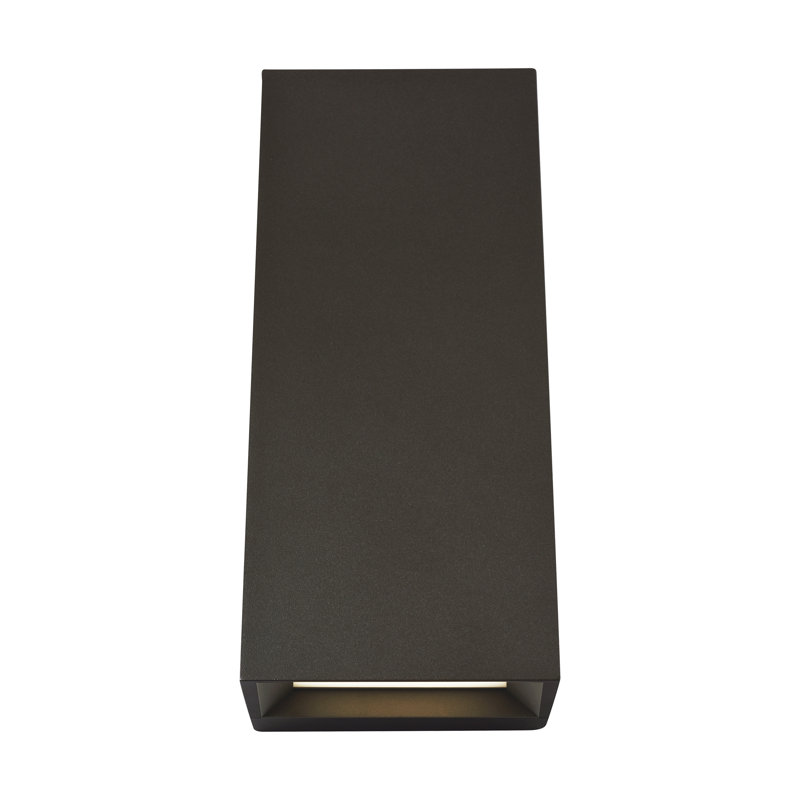 Pitch LED Outdoor Flush Mount, Bronze, 12" H x 5" W x 3.9" D