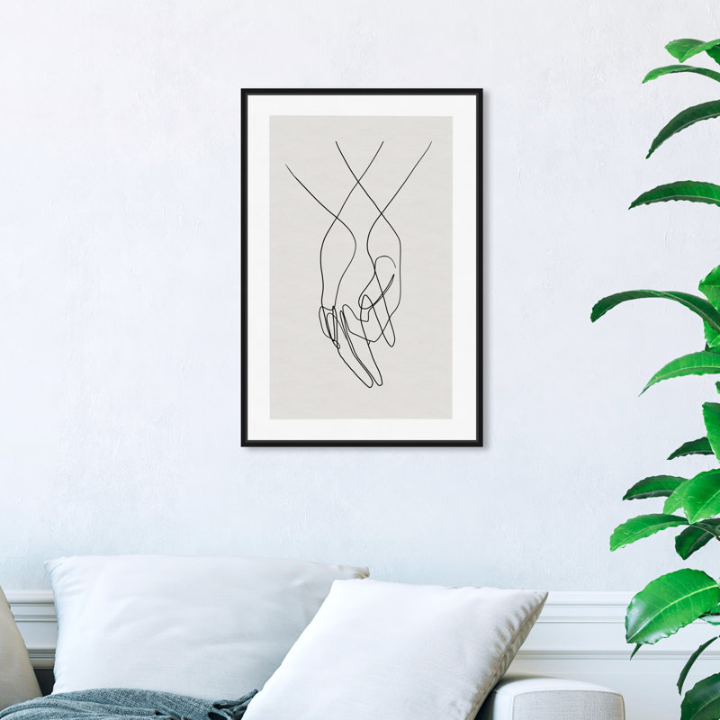 " Hands ", 24" H x 16" W , Black Framed Canvas