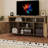 Farmhouse Entertainment Center Media Console Table Rustic TV Stand With Storage Cabinet And Barn Door For Living Room-436670397