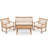 4 Pcs Wood Patio Furniture Set With Soft Seat Cushions Solid Acacia Wood Frame-978497268