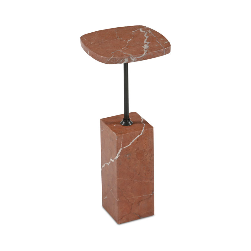 Caro Stone End Table, Red