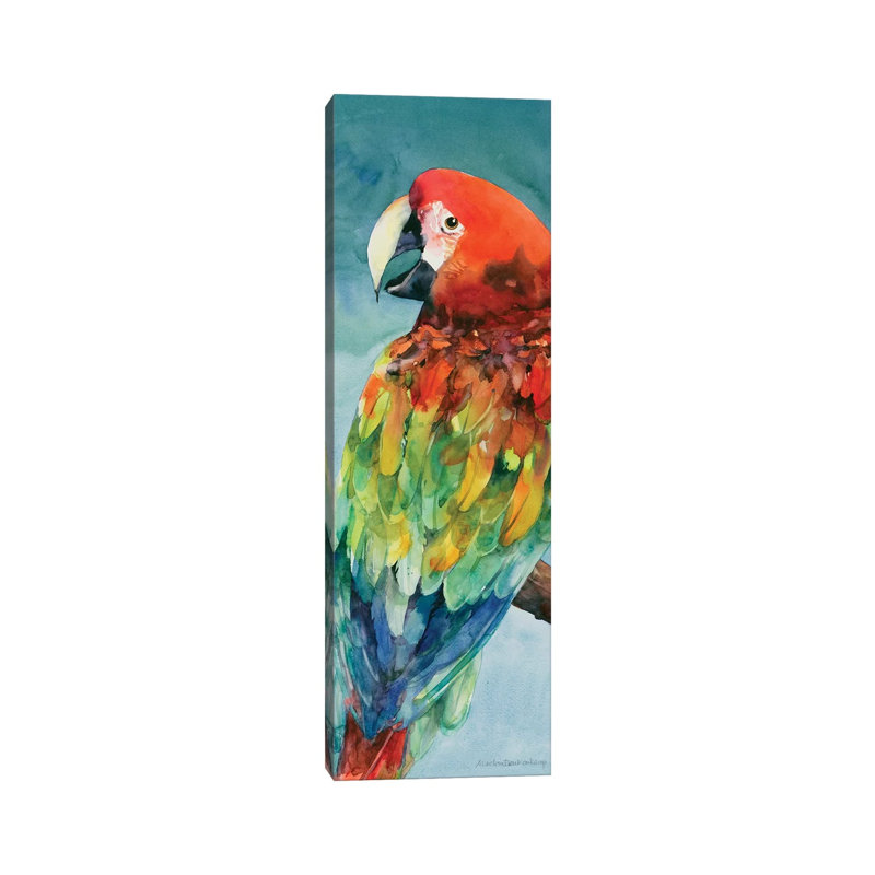 Parrot 1 Piece Wrapped Canvas Panoramic Painting, 121.92 cm H x 40.64 cm W x 3.175 cm D