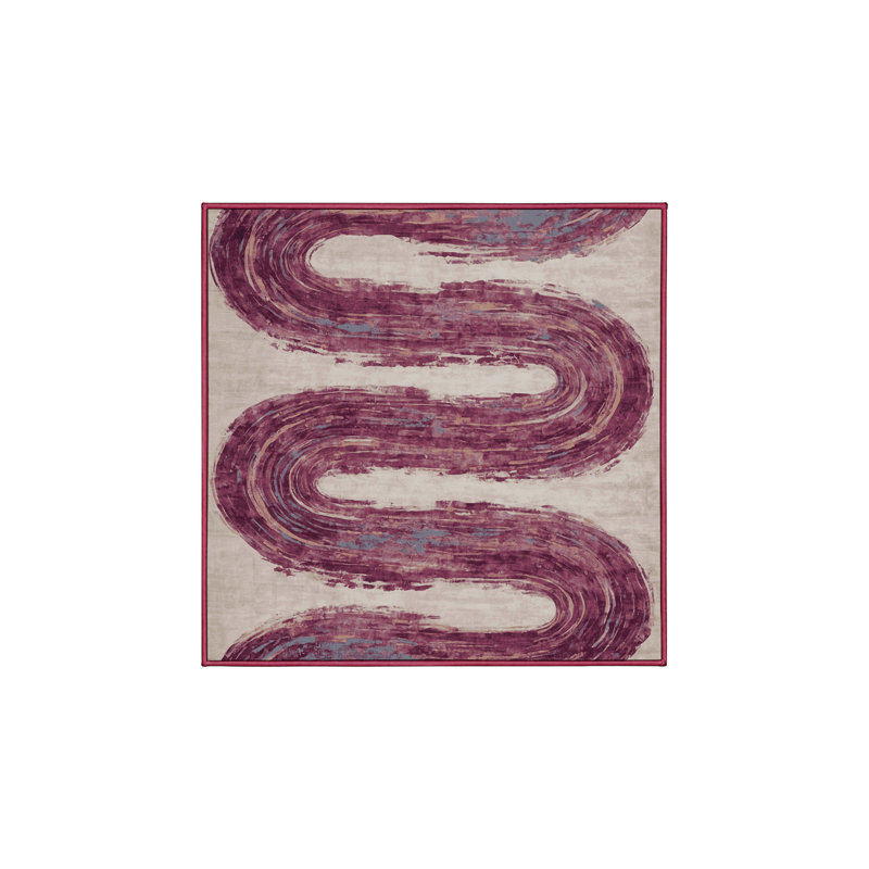 Silky Soft Plush Red Area Rug, Square 3'