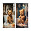 «Bear Bathaign Bubbles II» - ensemble de 2 reproductions d'art en métal-1842471313