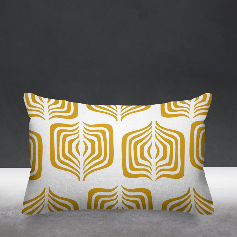 Dale Abstract Outdoor Reversible Throw Pillow, Yellow