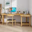 Bureau en bois massif en L Burlywood-1154244371-1154244382