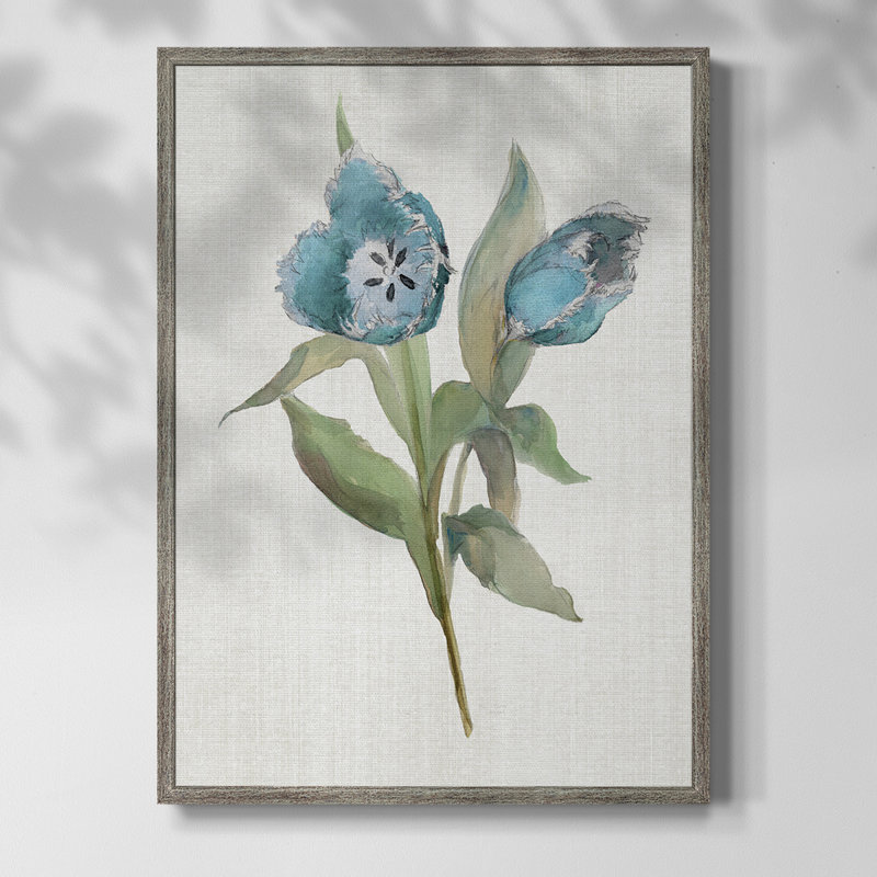 «Blue Tulip Picks I», reproduction encadrée - bois massif 47862, H 21 po x l 17 po