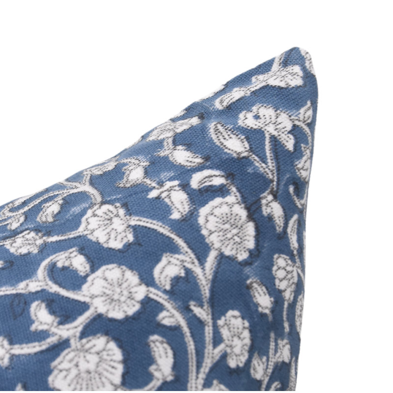 Housses de coussin en toile de canard à motif de Fab Fabine, bleu fait à la main, taille 20 x 20 po, H 20 po x l 20 po