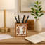 Organisateur de bureau décoratif carré avec motif floral et pétale - Rangement d'accessoires de bureau polyvalent pour les espaces de chambre à coucher, de cuisine ou de salle de bain - 4 po, brun-1510499421