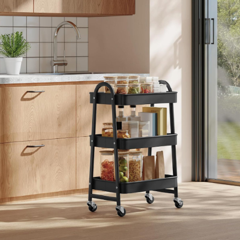 Roshena Metal Bar Cart, Black
