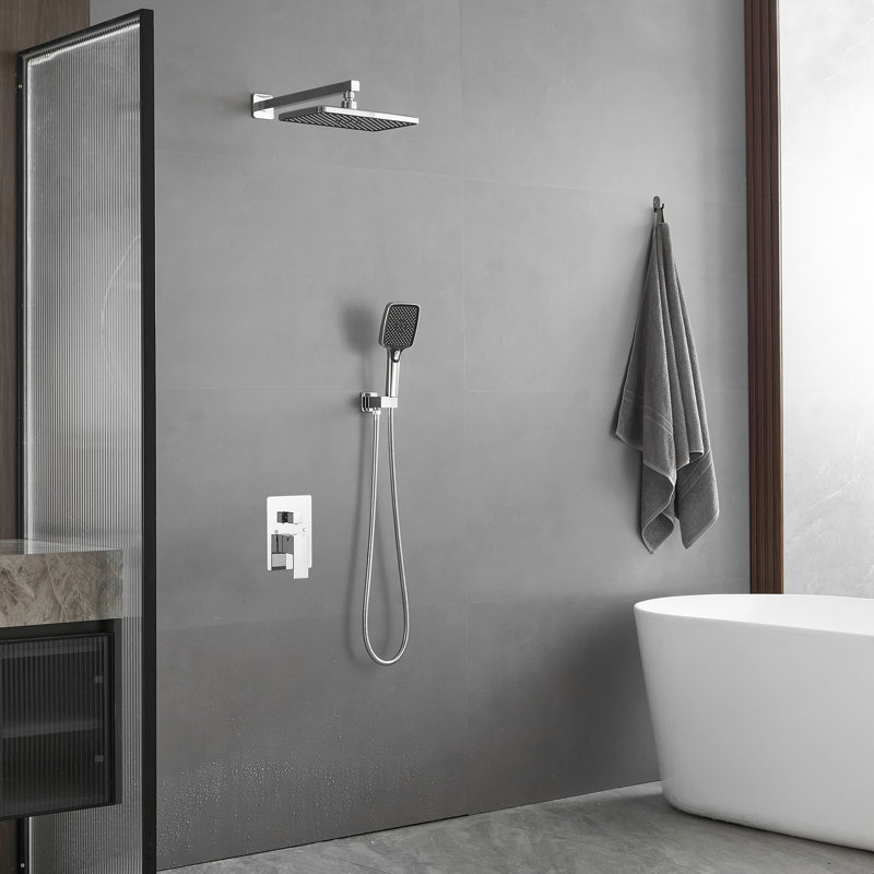 1 système de douche complet, Chrome poli